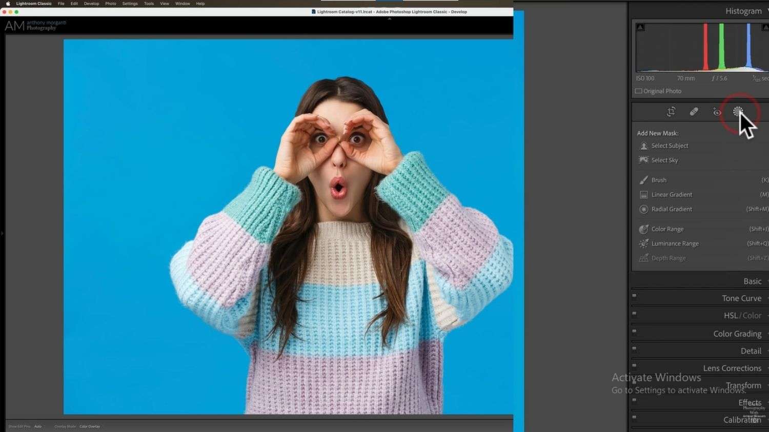 tutoriales de jugar con el color del fondo en Lightroom