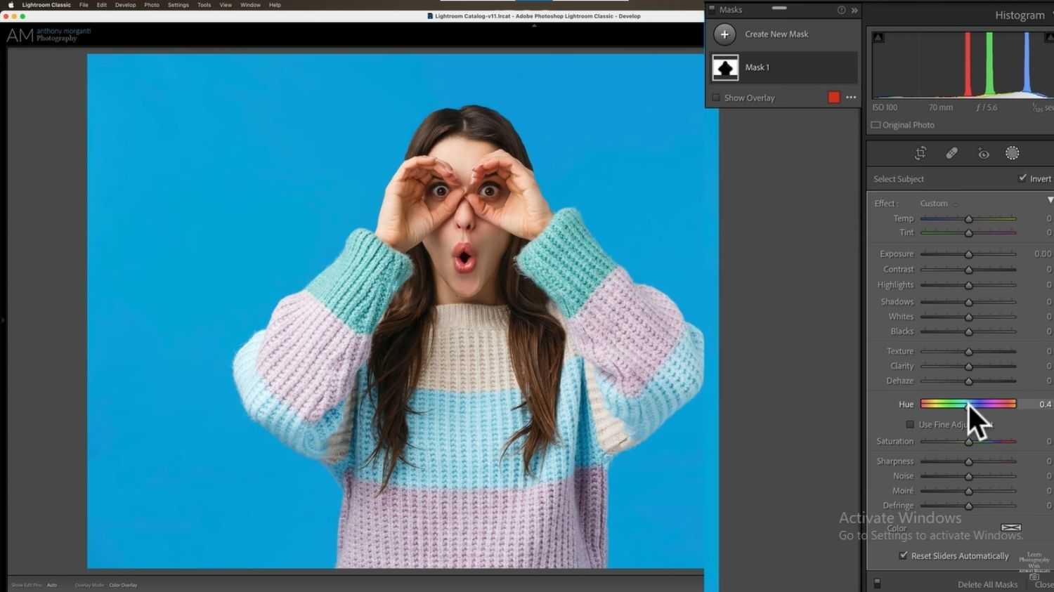 tutorials of palying with the color of background in Lightroom