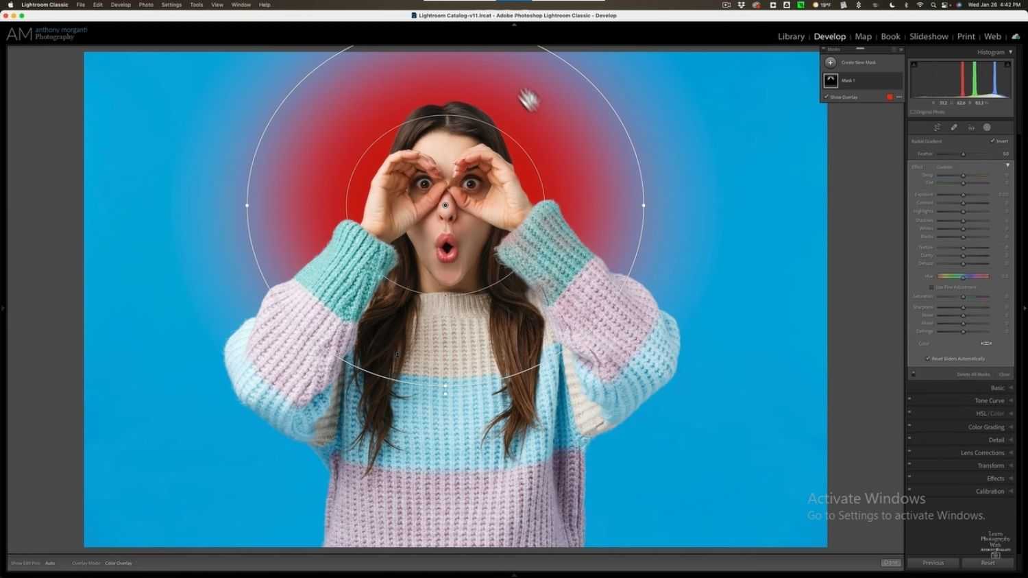 tutoriales de jugar con el color del fondo en Lightroom