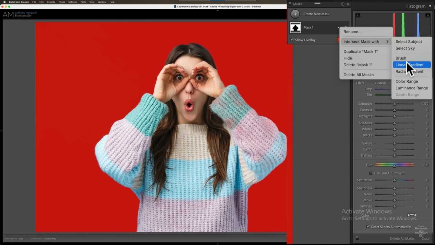 tutorials of palying with the color of background in Lightroom