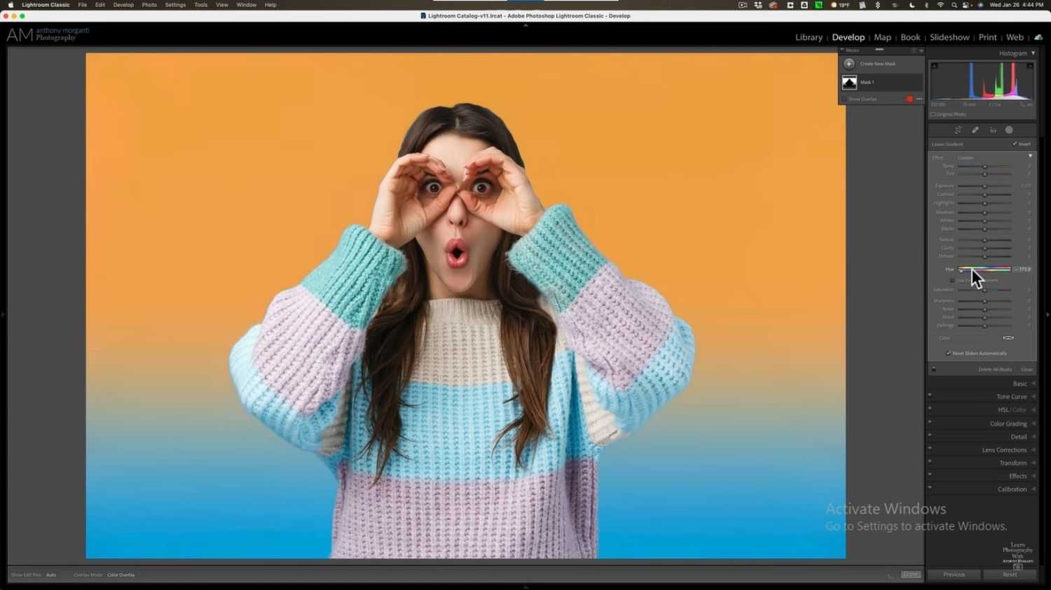 tutoriales de jugar con el color del fondo en Lightroom