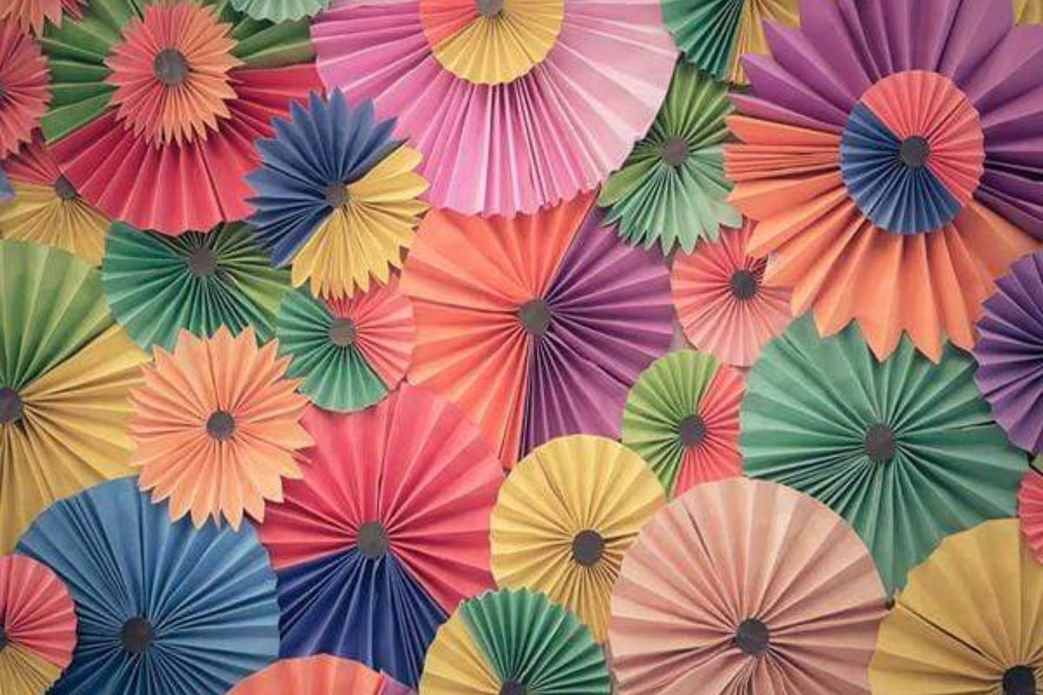Kate Retro Colorful Fan Floral Backdrop for Photography