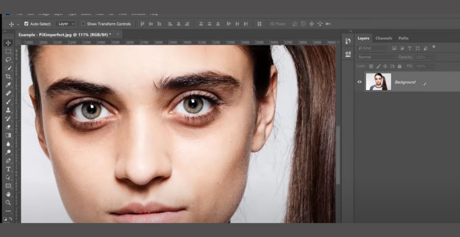 tutorials of removing dark circle under eyes in Photoshop