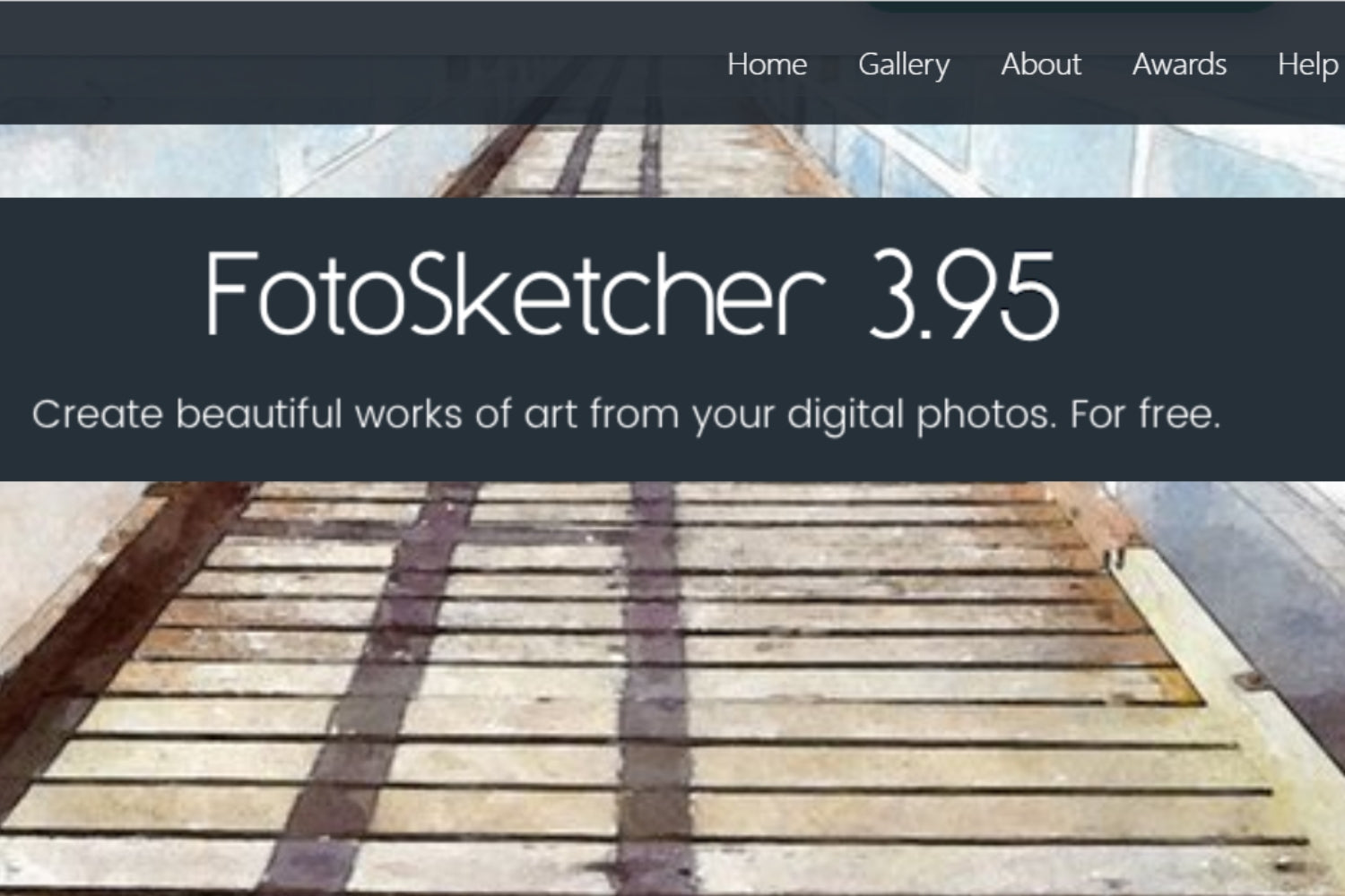 The interface of Fotosketcher website