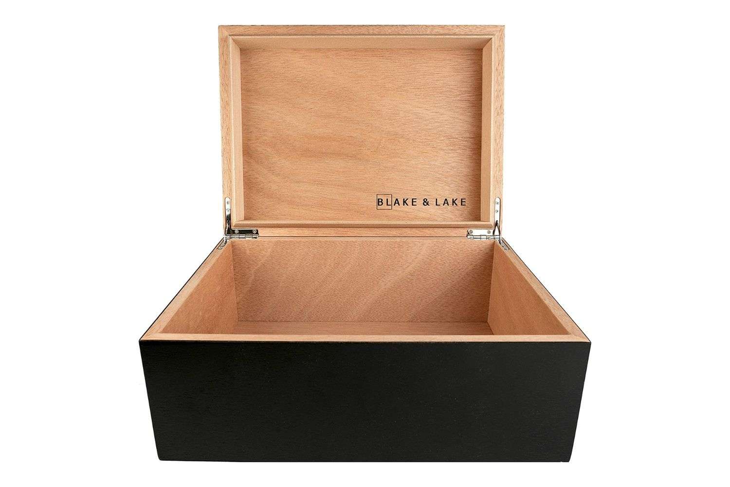 Blake & Lake Large Wooden Box: Hinged Lid