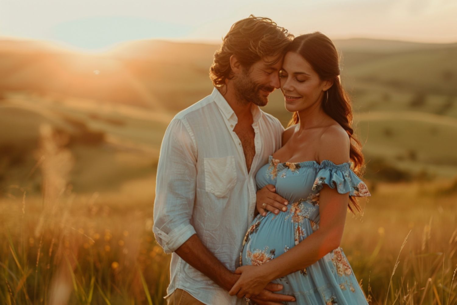 de compliciteit shot voor zwangerschapsfotoshoot voor koppels