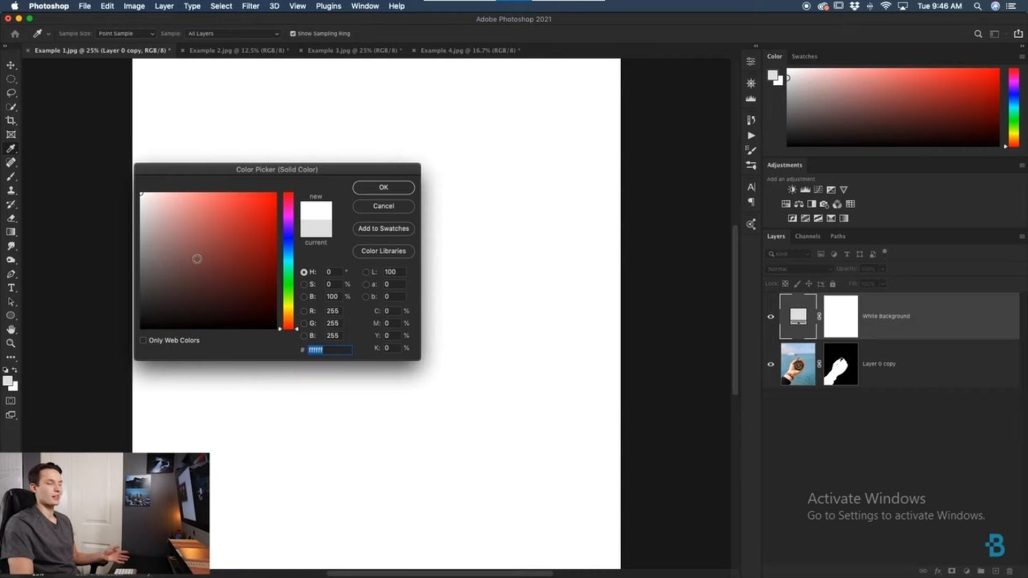tutoriales de jugar con el color del fondo en Photoshop