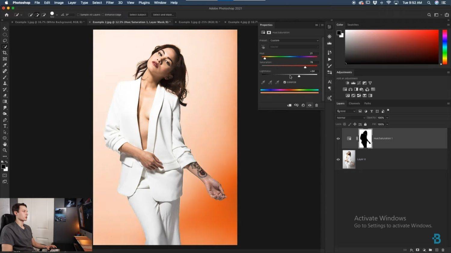 tutorials of palying with the color of background in Photoshop
