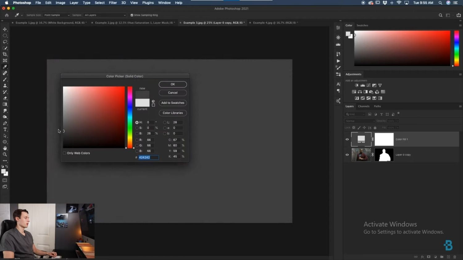 tutoriales de jugar con el color del fondo en Photoshop