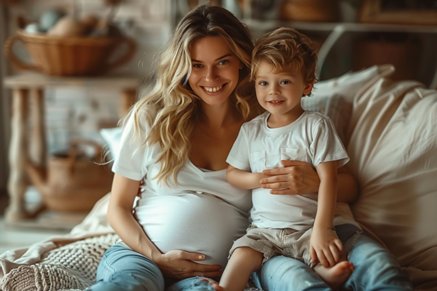 de grappige foto voor zwangerschapsfotoshoot