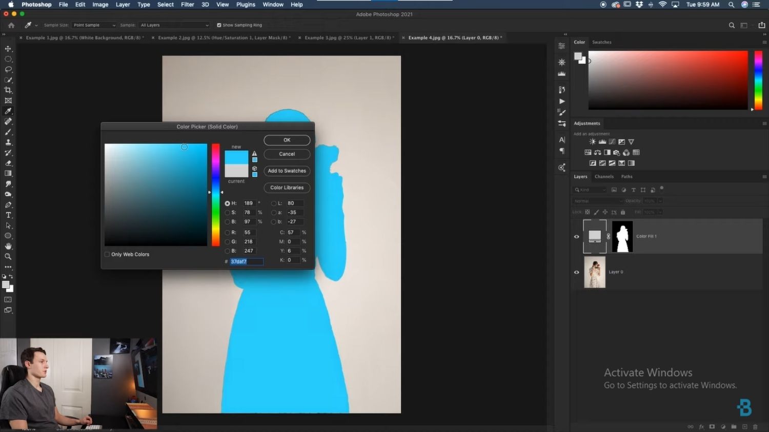 tutoriales de jugar con el color del fondo en Photoshop
