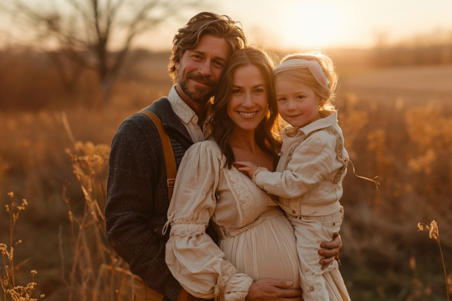 de band pose voor de zwangerschapsfotografie van een vrouw