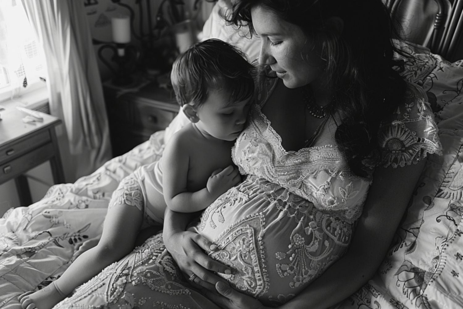 een gedetailleerde shot voor de zwangerschapsfotografie van een vrouw