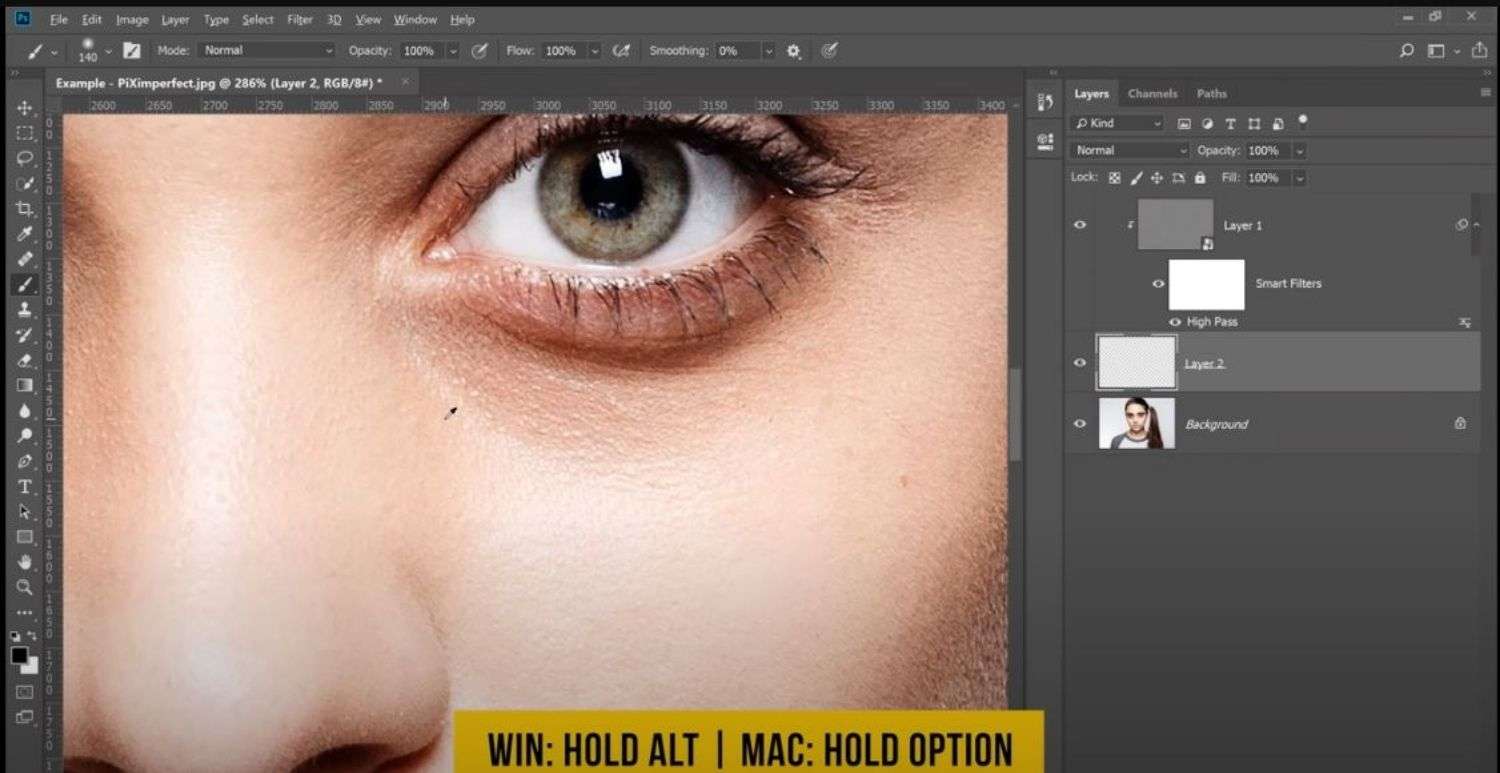 tutorials of removing dark circle under eyes in Photoshop
