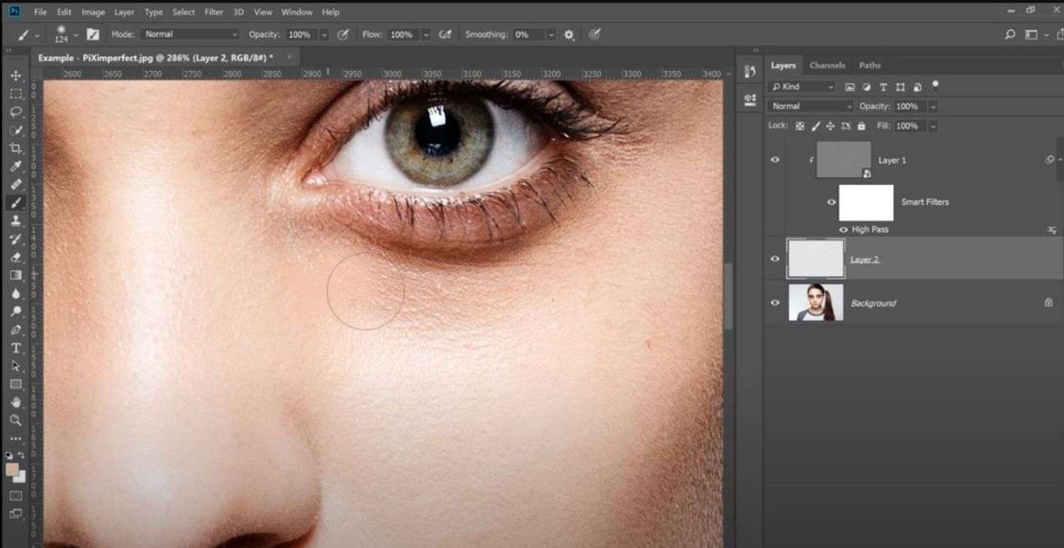 tutorials of removing dark circle under eyes in Photoshop