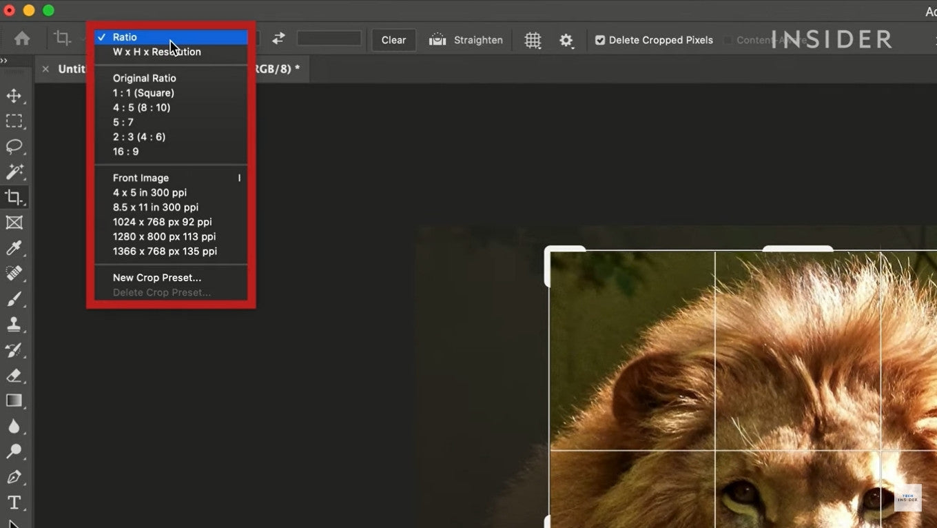 tutorial of Cropping Using the Control Bar