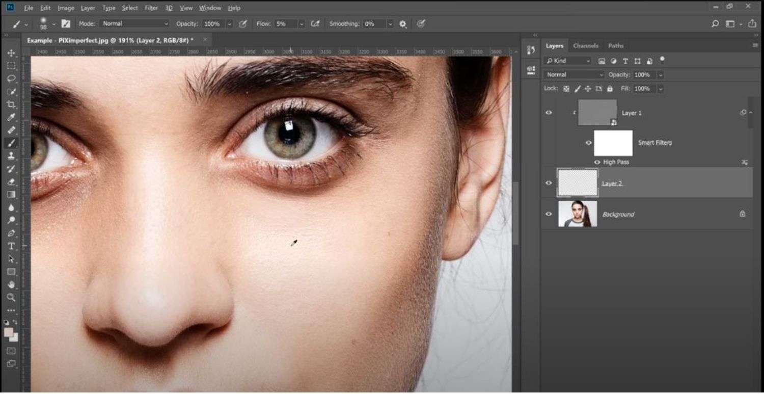 tutorials of removing dark circle under eyes in Photoshop