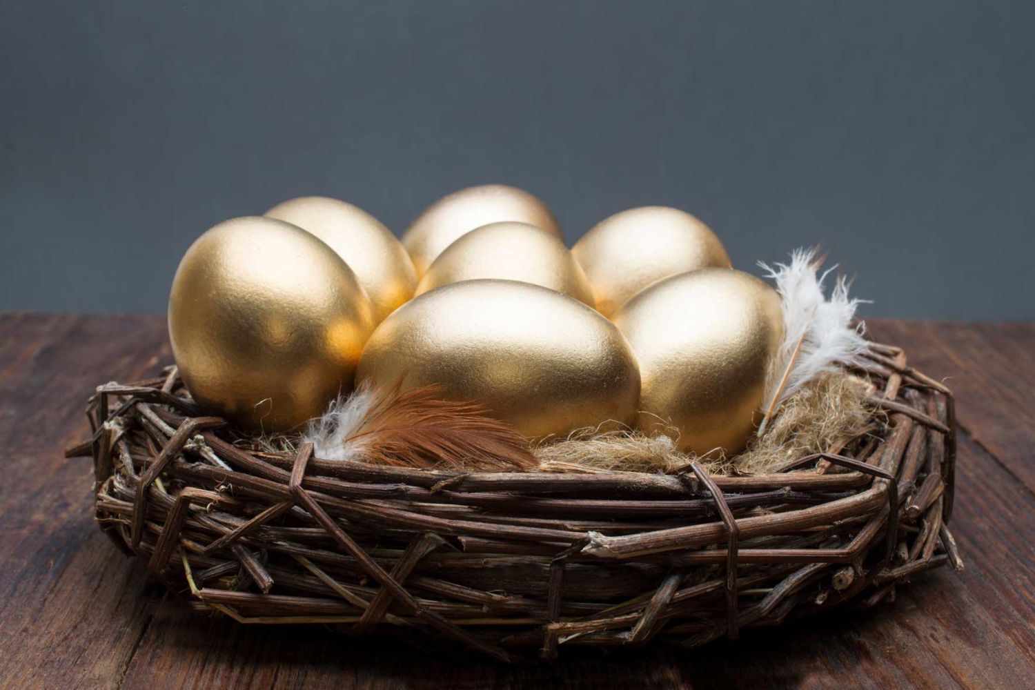 golden eggs in nest