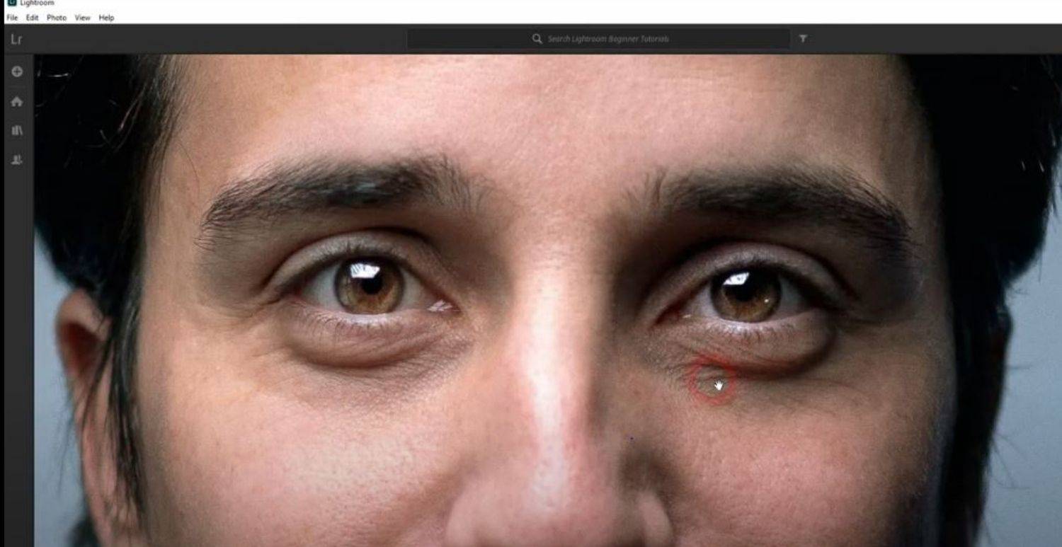 tutorials of removing dark circle under eyes in Lightroom