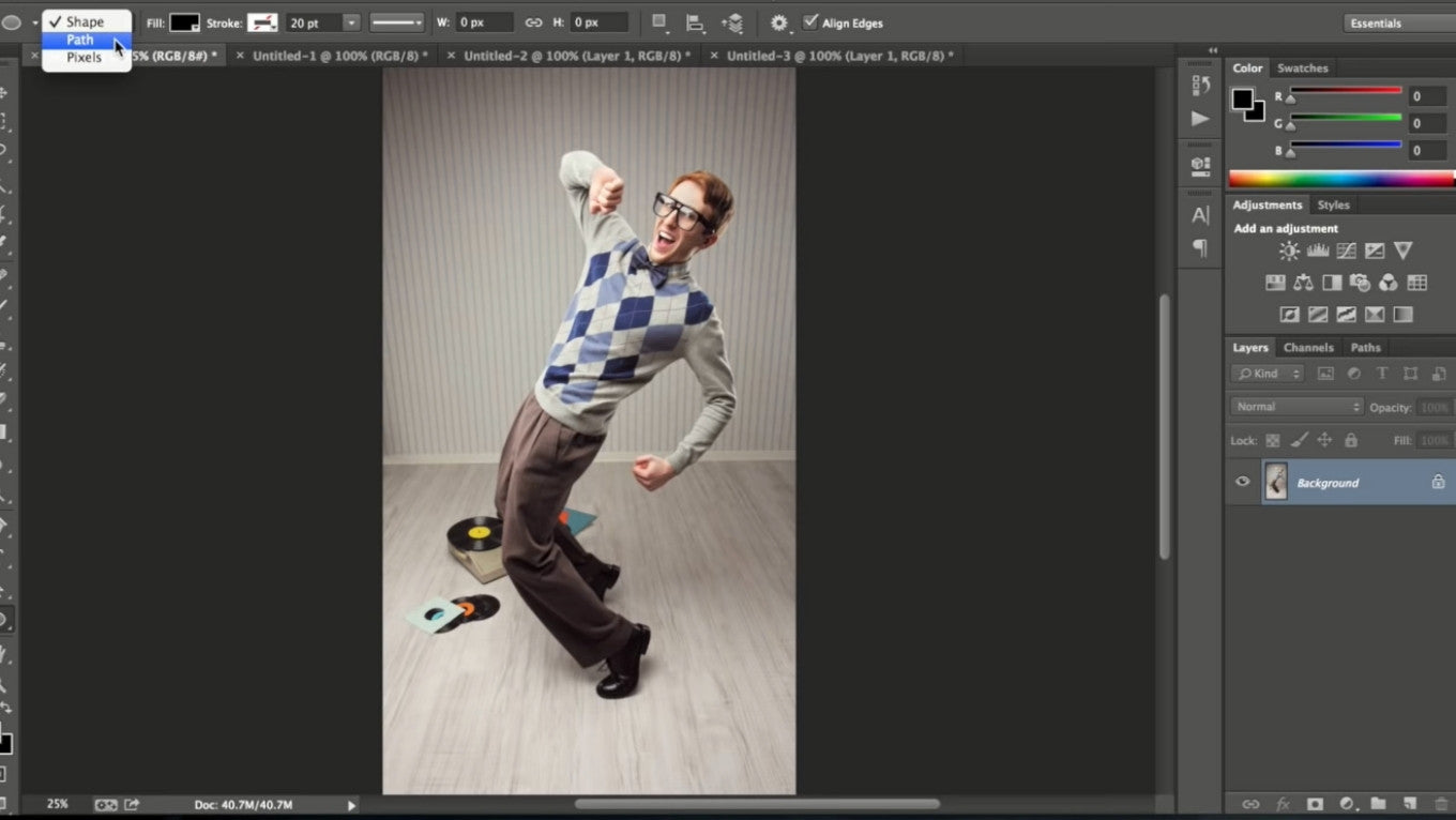tutorial of cropping circle in Photoshop