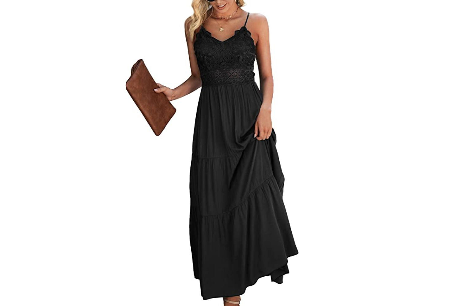 Dokuritu Women's Beach Crochet Lace Maxi Dress