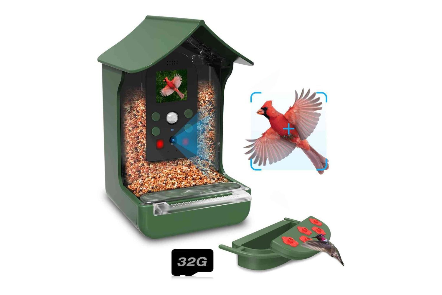  Chirp Cam Smart Bird Feeders for Outside: Squirrel Proof Bird  Feeder with Camera Solar Powered and Free AI Detection of 11,000+ Wild Bird  Species and Hummingbird Feeder: The Ultimate Bird