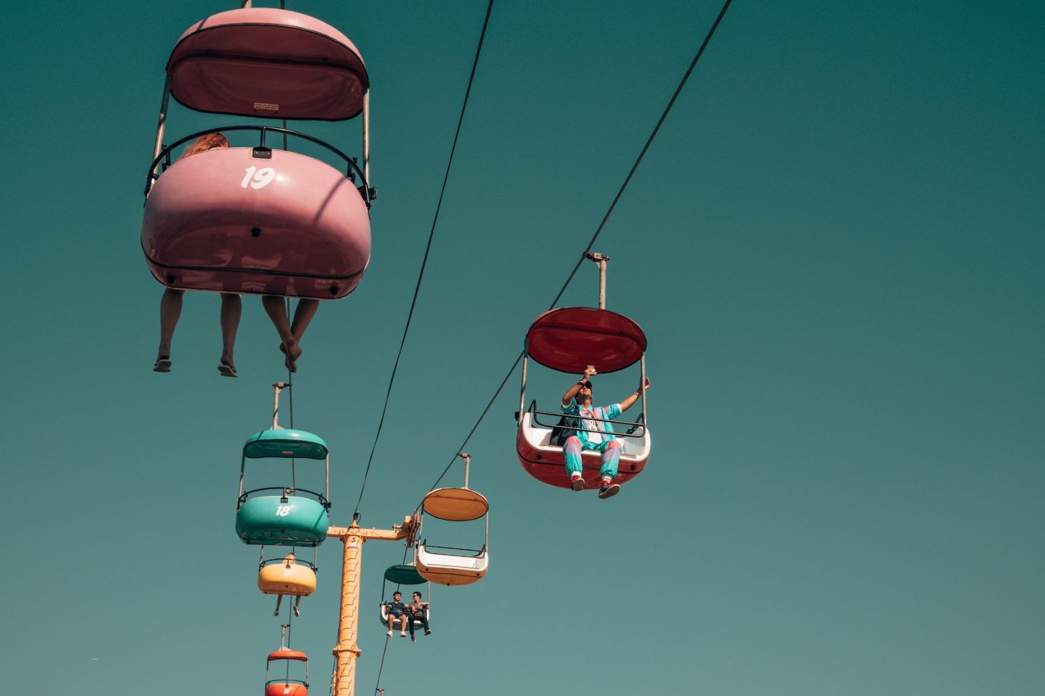 cute cable cars in the sky