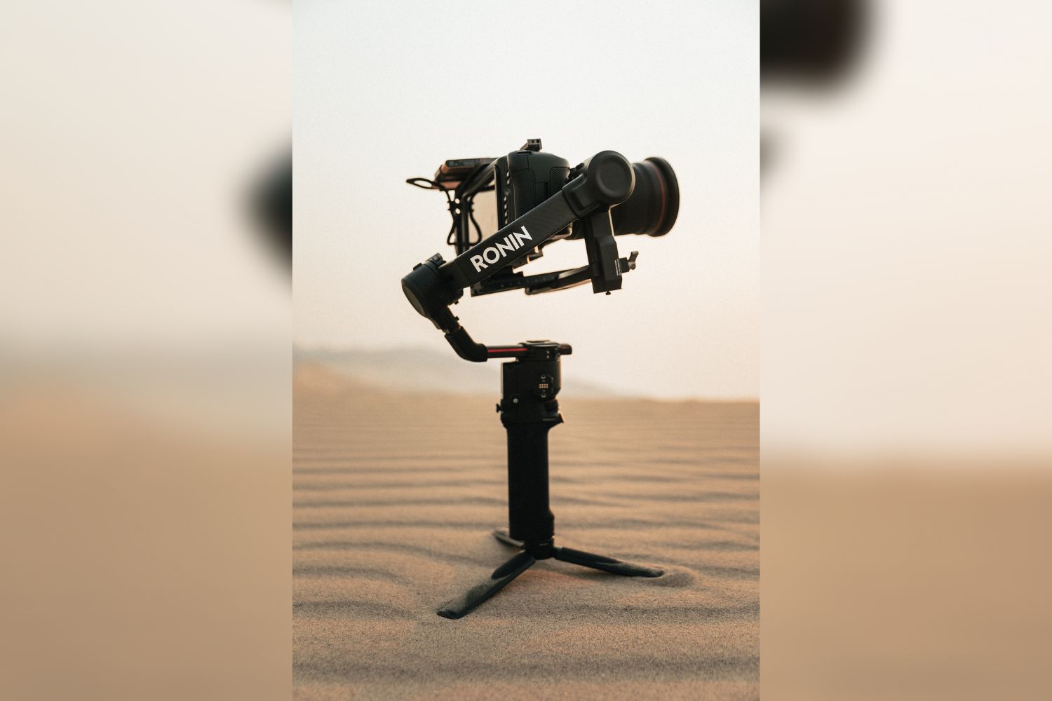 camera on gimbal in the desert