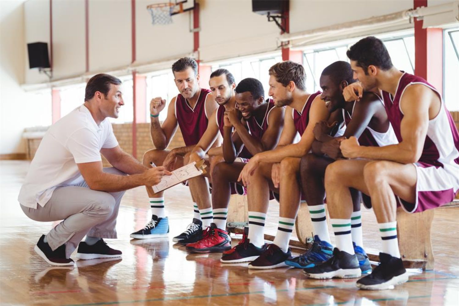 couch talking to the players