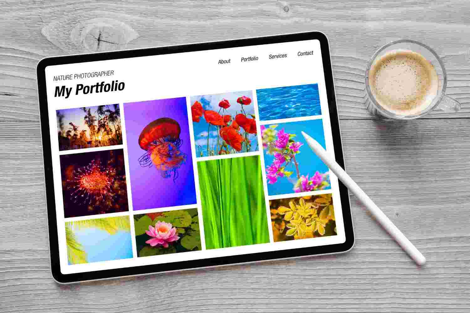 fotos en la pantalla de la tablina