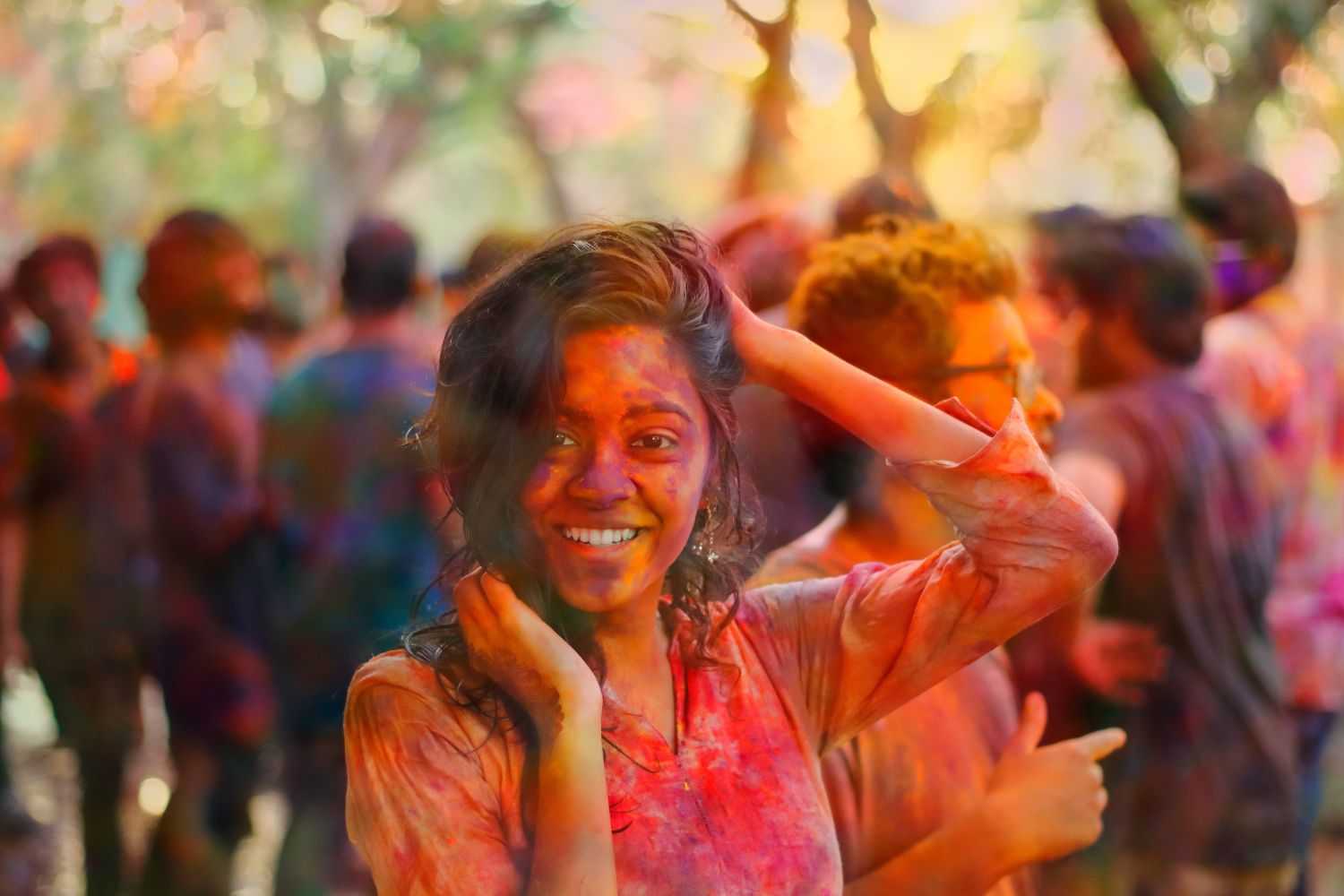 Dancing Pose in Holi Colour
