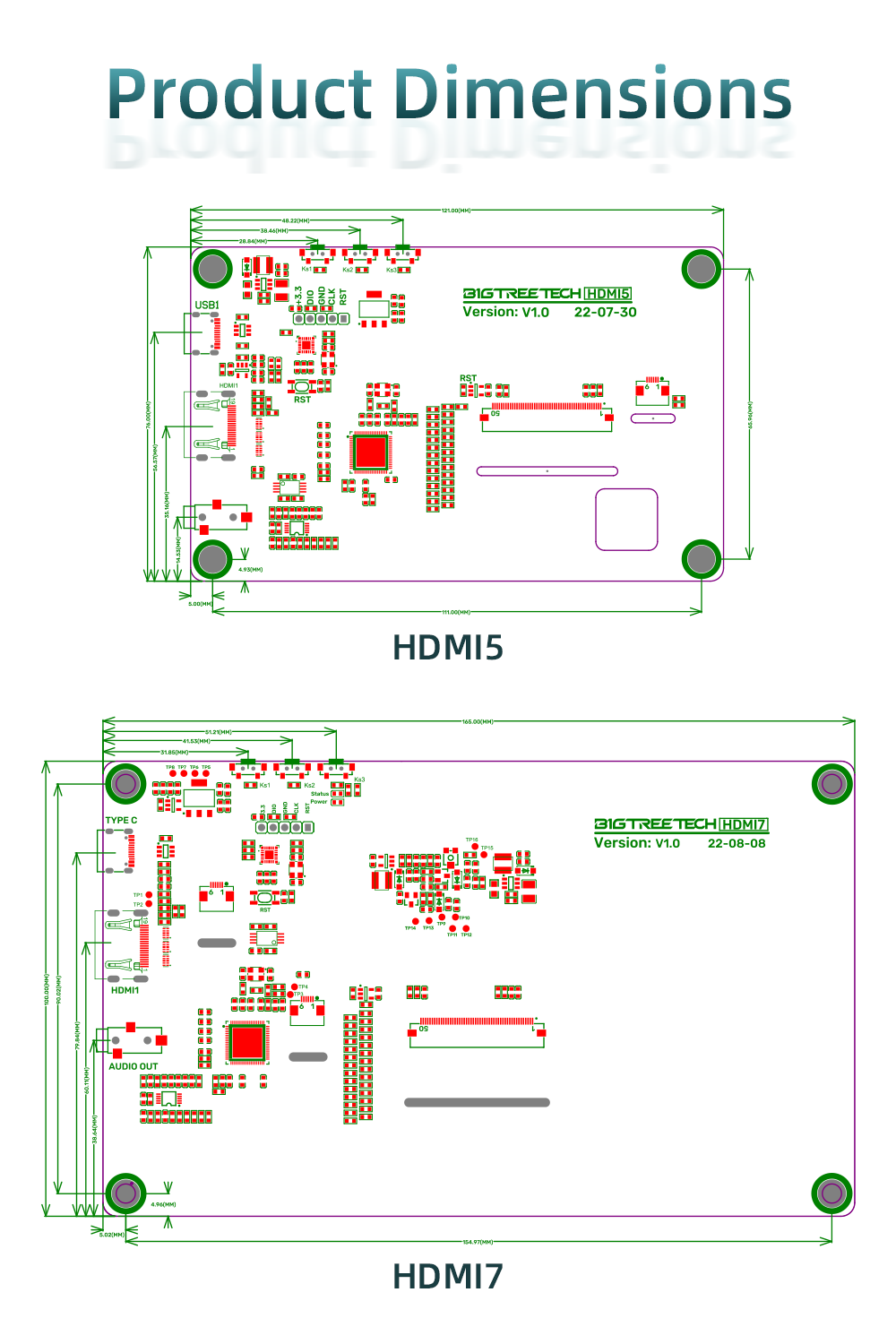 BIGTREETECH HDMI5 HDMI7 Touch Screen product description