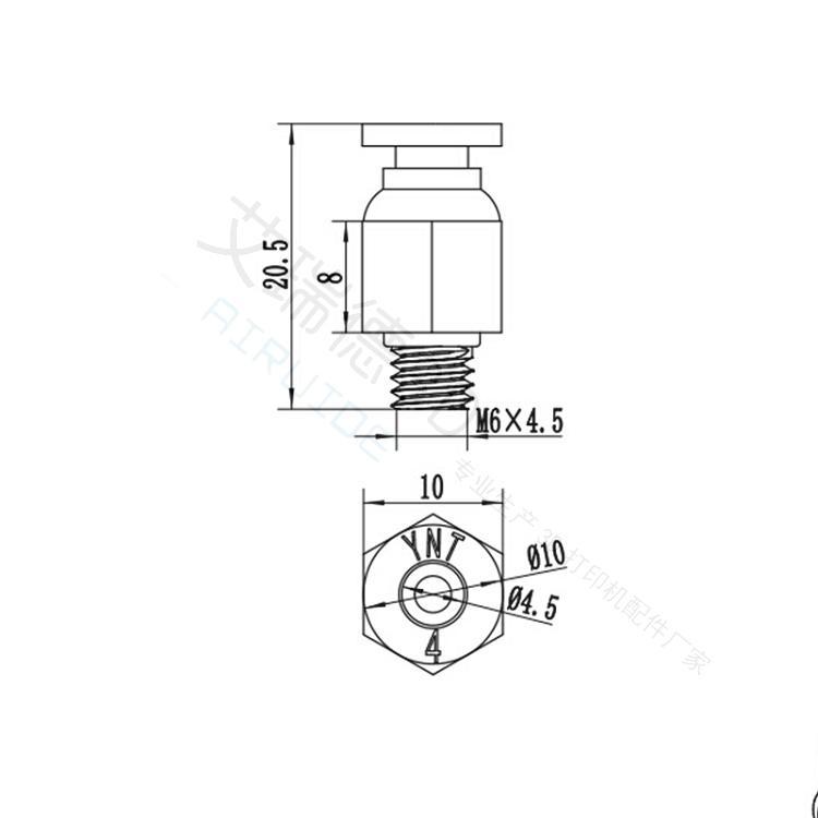 Lots PC4-M6 Pneumatic Straight Fitting Remote Tracheal Joint Connector for 4mm OD tubing M6 6mm Reprap 3D Printer Printers