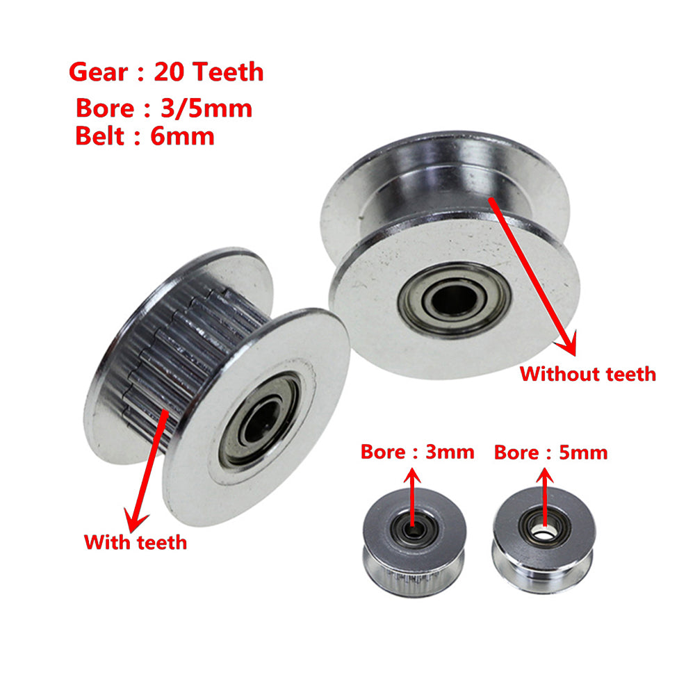 16 teeth Synchronous Pulley Perlin Wheel 2GT Teeth Passive Idler Bore 3mm