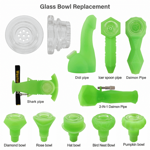 18mm glass bowl replacement for various pipes and silicone bowls