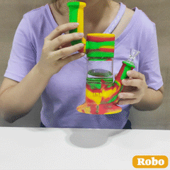 Waxmaid Robo Silicone Glass Water Pipe with Rotatable mouth tube