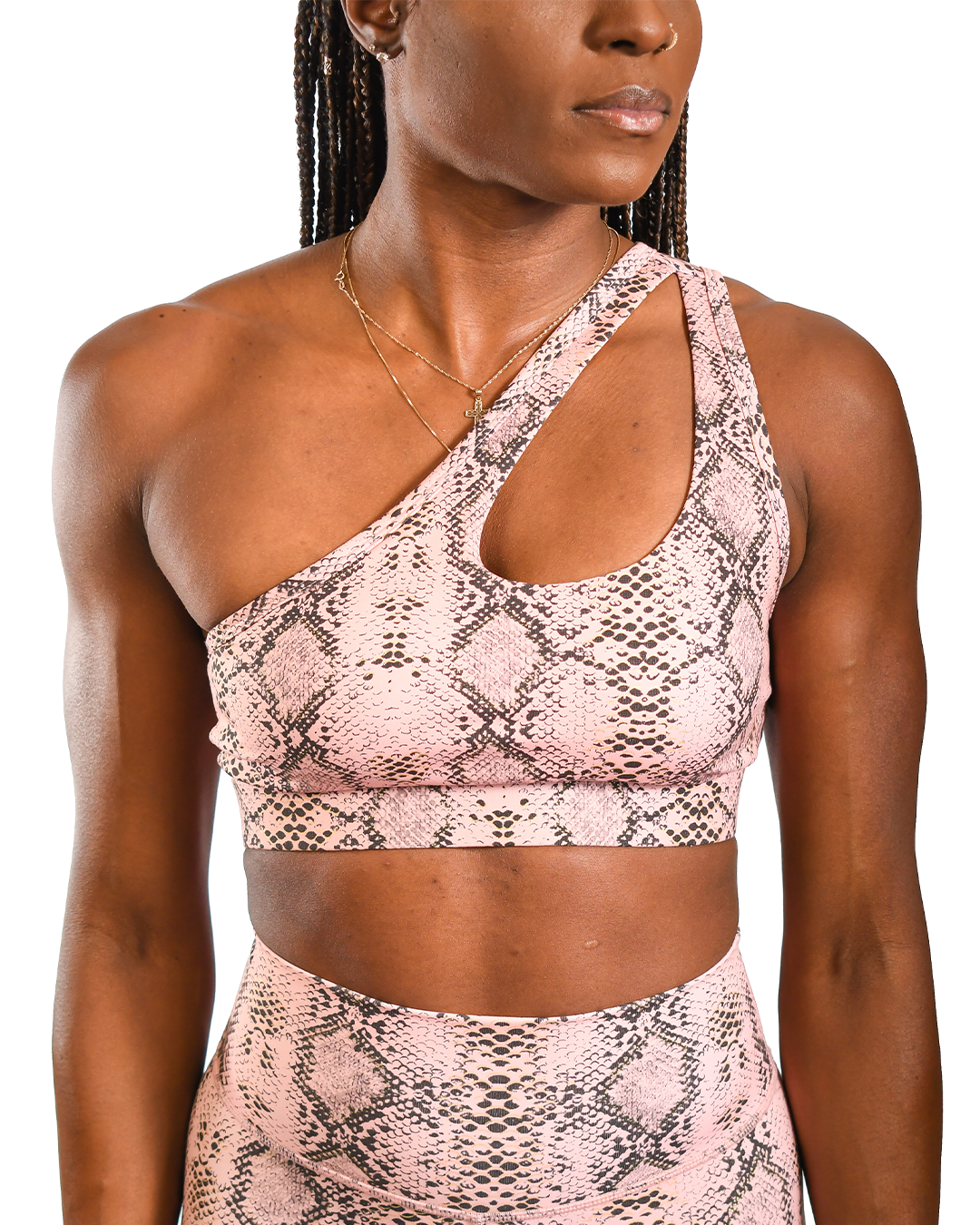  Pink & Gold Boa Sports Bra 