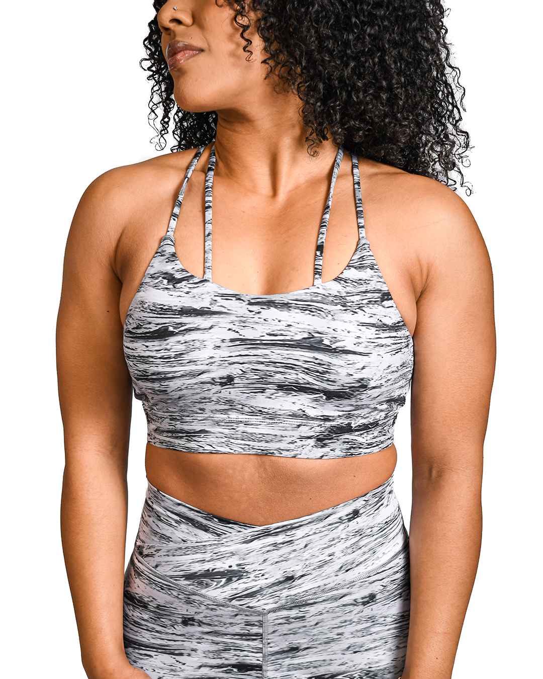  Abstract Stripe Sports Bra 