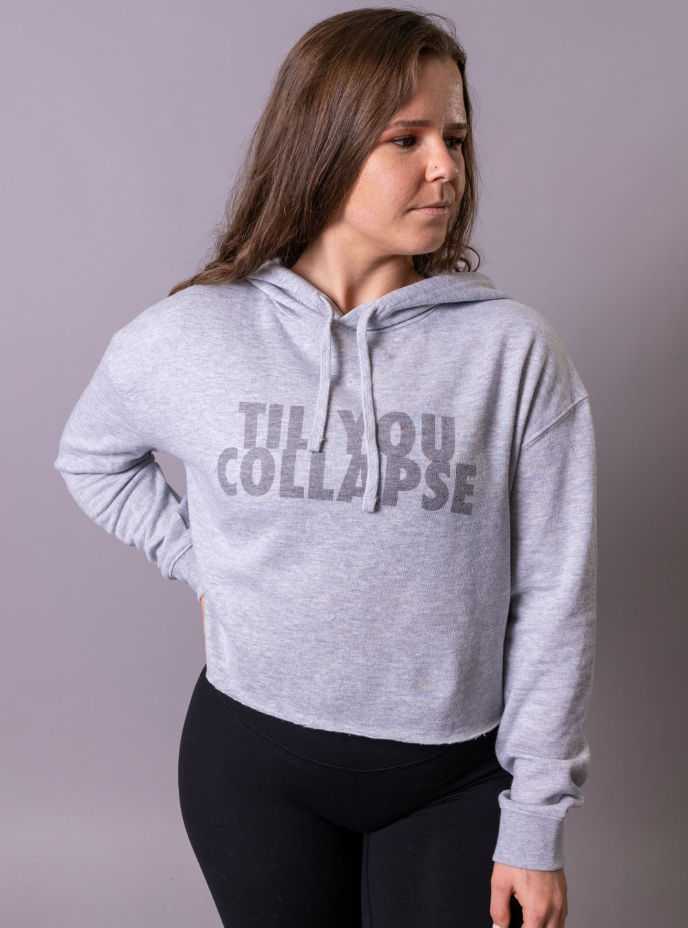  "The Originals" Cropped Pullover Hoodie - Grey 