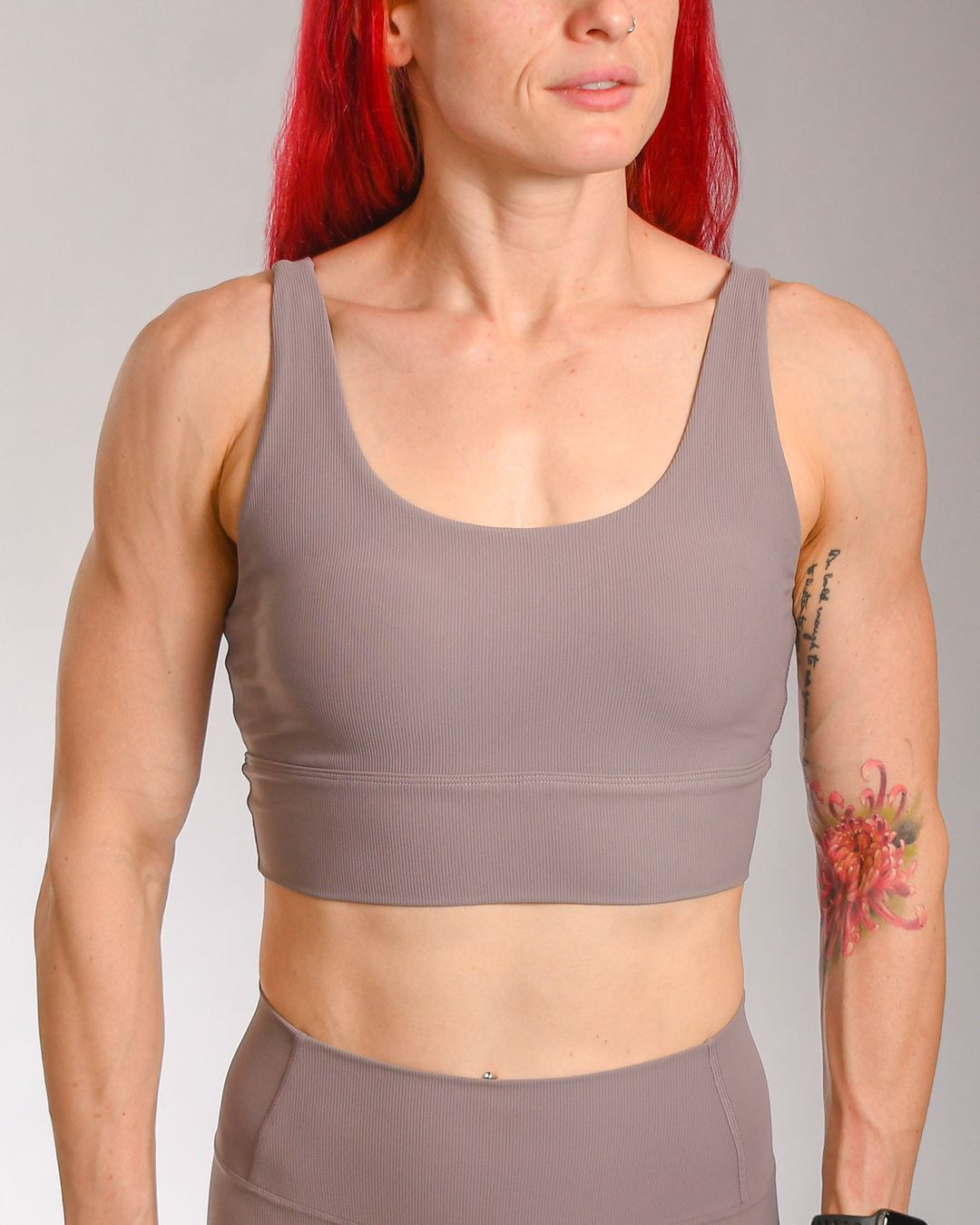  Effortless Ribbed Sports Bra - Orchid 