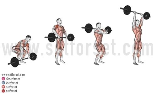 barbell clean and press