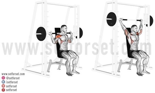 smith machine behind the neck press