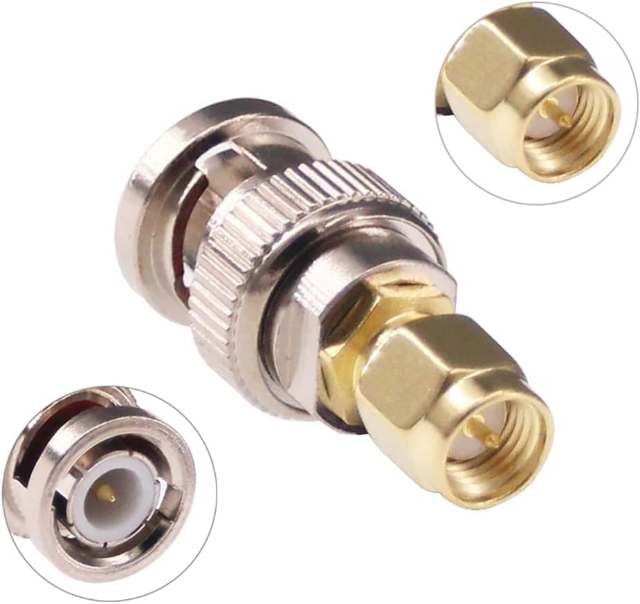 4 Piece BNC Male & Female to SMA Male & Female RF Connector Coaxial Adapter Kit