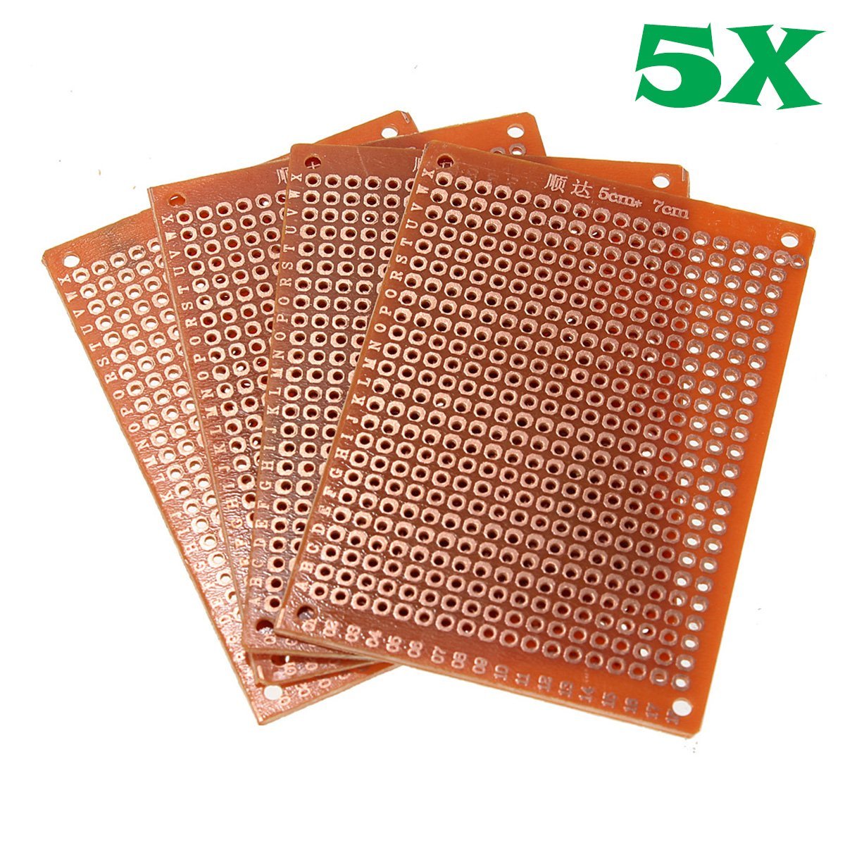 5cm x 7cm PCB Prototyping Perf Boards Breadboards DIY - 5 Pieces