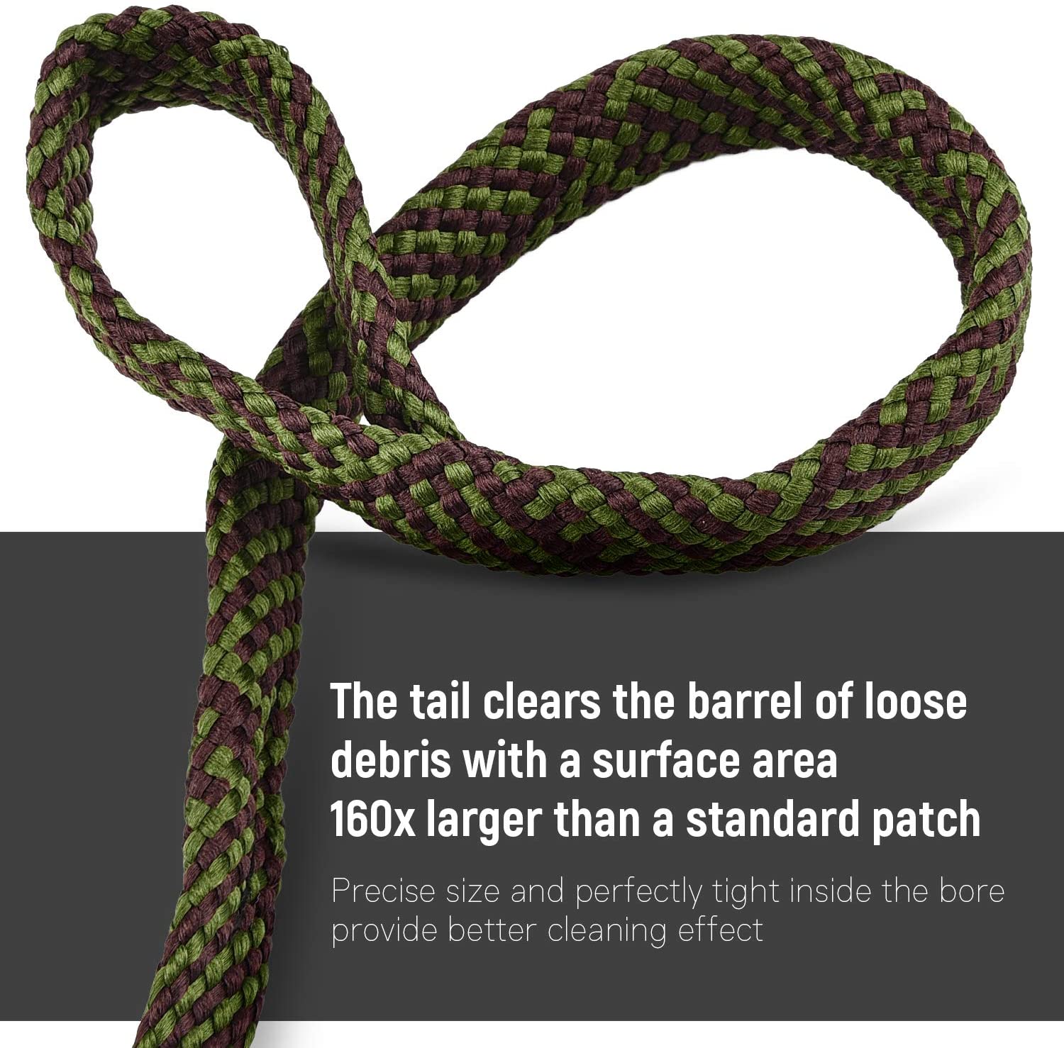 Bore Rope Barrel Cleaner Snake for .44 & .45 Caliber Rifles & Pistols