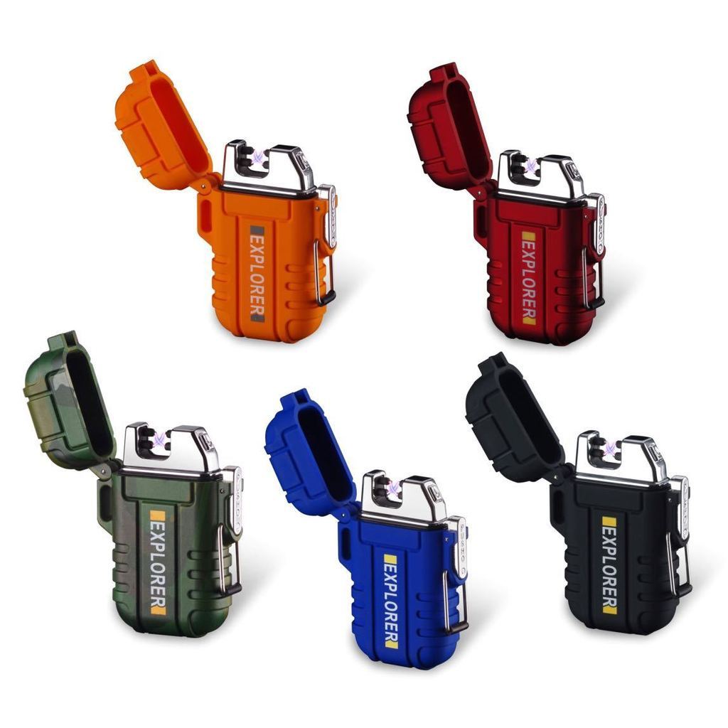 Dual Arc Plasma Electric Rechargeable Flameless Lighter Waterproof Windproof (2-packs)