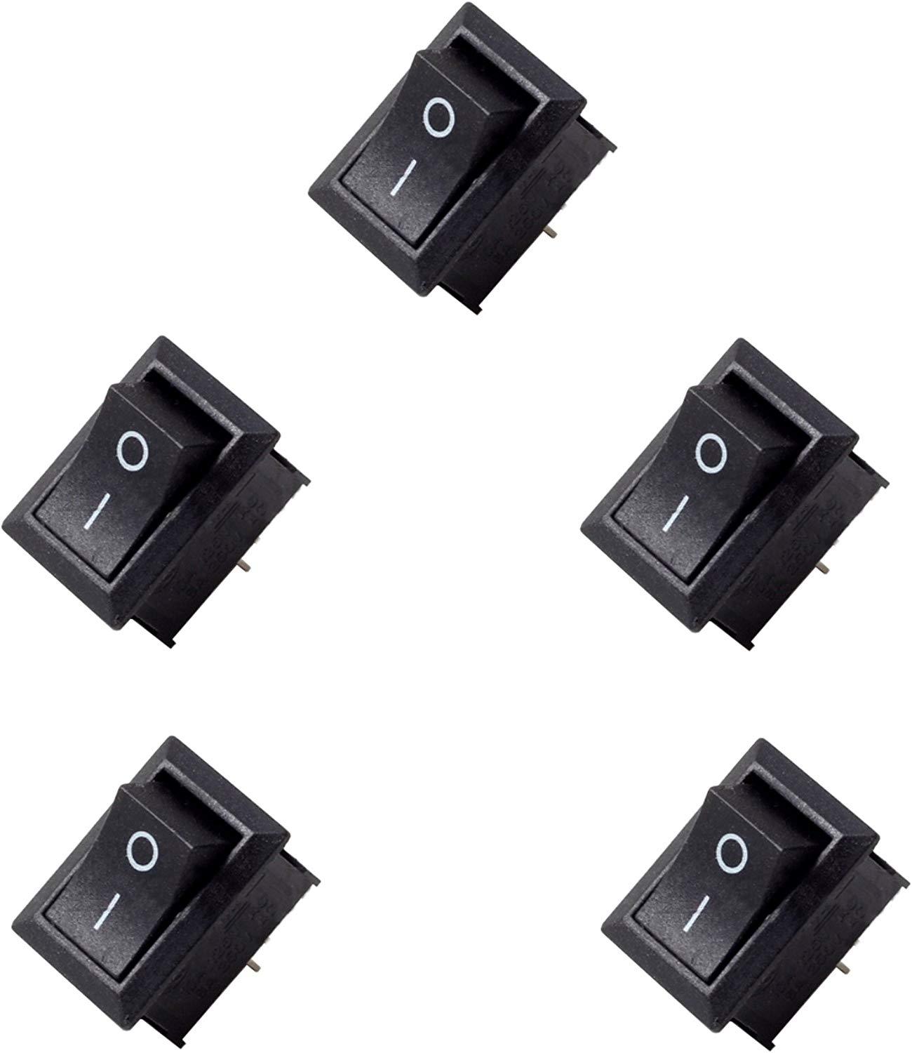 Rocker Switch 2 PIN ON-OFF SPST 125VAC/10A 250VAC/6A 21x15mm Black KCD1-101 2X/5X/10X