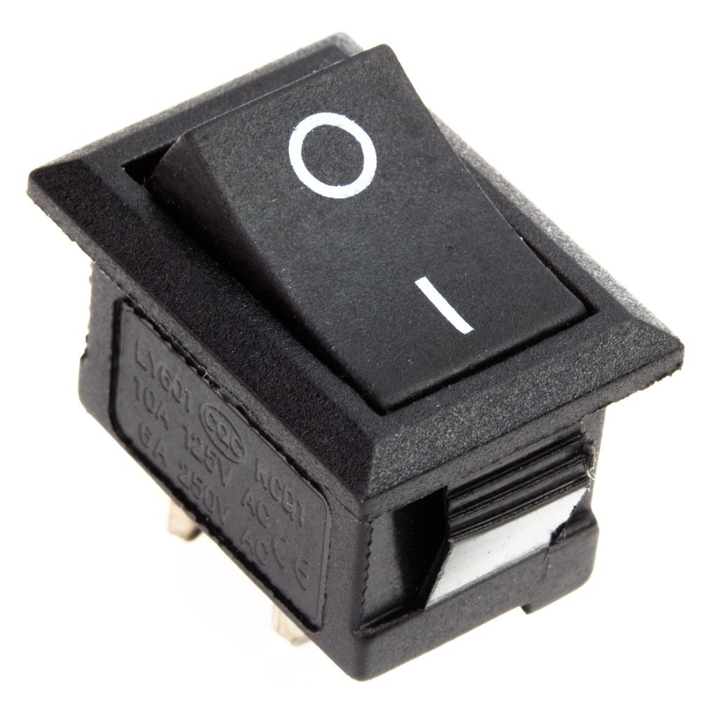 Rocker Switch 2 PIN ON-OFF SPST 125VAC/10A 250VAC/6A 21x15mm Black KCD1-101 2X/5X/10X