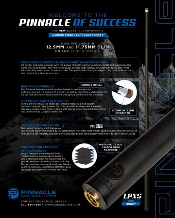 Lucasi Pinnacle LPSP Carbon Fiber Composite Cue