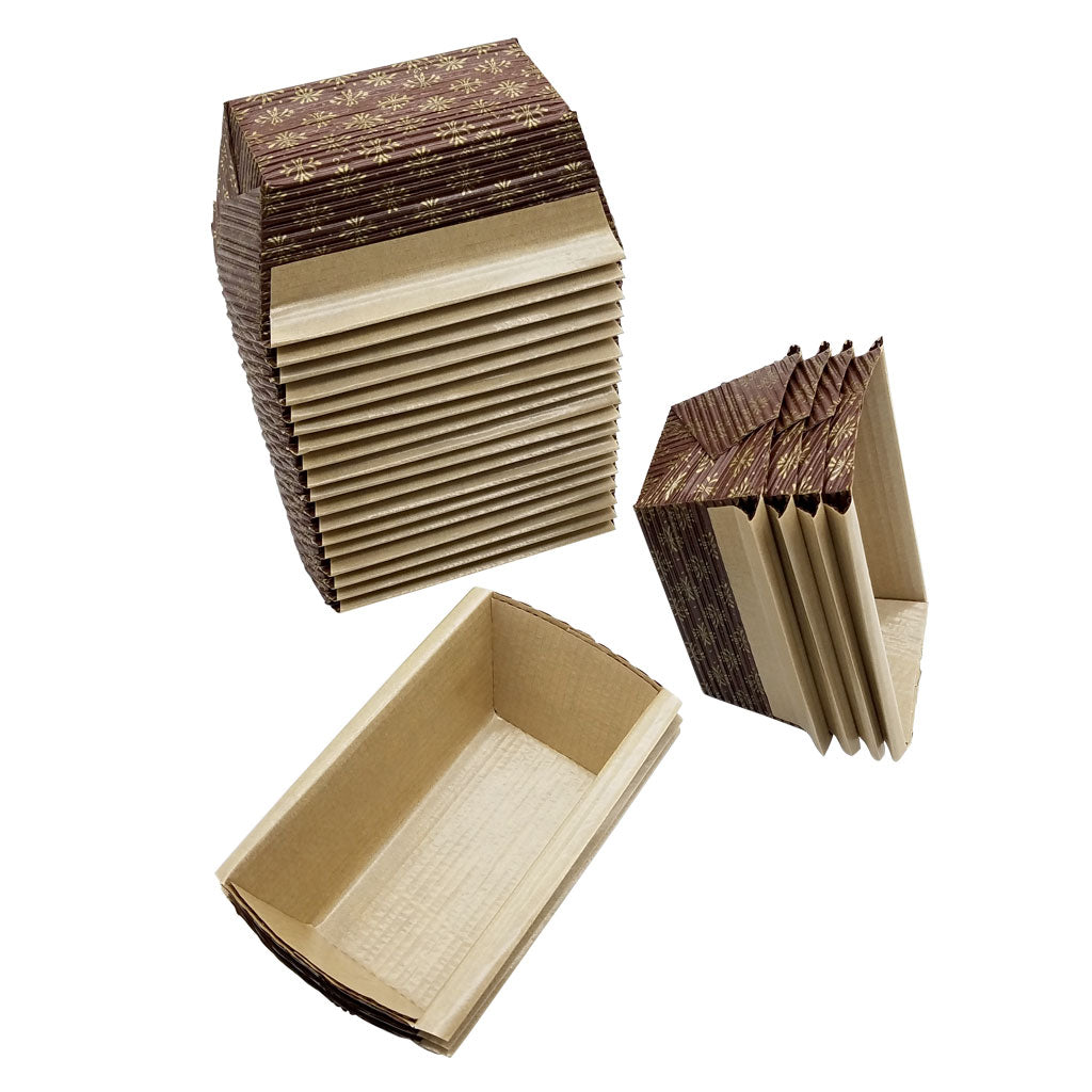 Mini Loaf Paper Baking Pan 25-Pack, 4 x 2 x 2 Inches